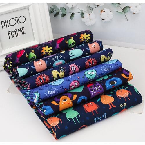 Polyester Cotton Fabric Star Letter Printed Cloth Sheets Home Textile Patchwork DIY Dress Supplies Handmade Bags 45*150cm 1pc