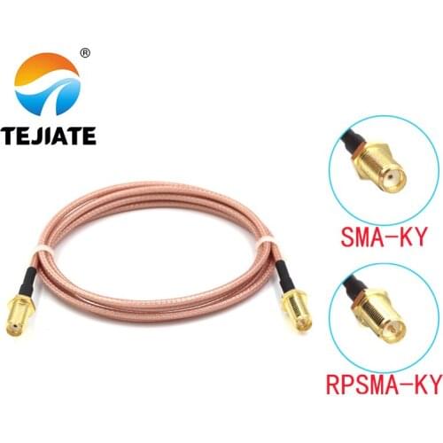 1PCS TEJIATE SMA To RPSMA Adapter Cable SMA-KY Convert RPSMA-KY 8-90CM 1M 1.5M 2M Length Connector RG316 Wire