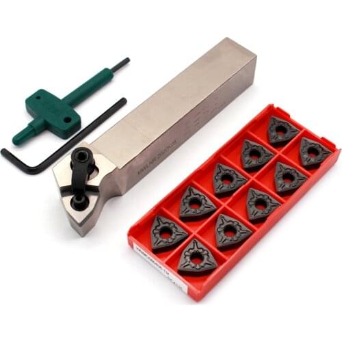 10PCS WNMG080408 TM PC4125 Carbide Inserts + 1PC MWLNR2020K08 External Turning Tool Holder CNC Lathe Cutter Tool For Hard Steel