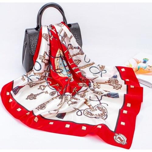 20pcs 90*90cm silk scarf women wholesale
