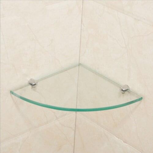 2pcs Bathroom Glass Shelf Corner Shelf Triangle Rack Bathroom Wall Corner Mount Storage Holder