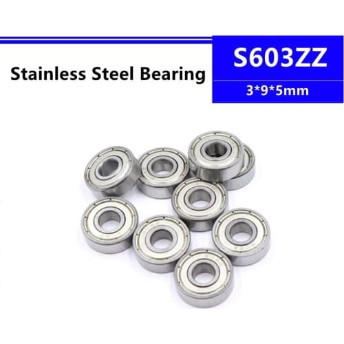 50/100/500pcs S603ZZ 3*9*5mm Stainless Steel Deep Groove Ball Bearing 3x9x5mm 603ZZ R930ZZ
