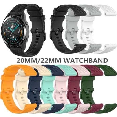 50PCS 20mm for Huawei watch GT2 42MM band /22mm for Huawei watch GT2 46MM Silicone Watchband For Samsung Galaxy Active2 42/46mm