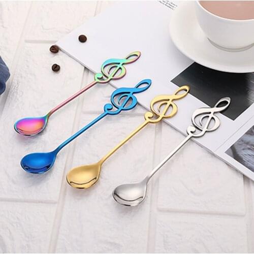 7 Colours Tea Coffee Spoon Spoon Long Handle Dessert Stainless Steel Vintage Teaspoons Drink Tableware Flowers Design Gadget