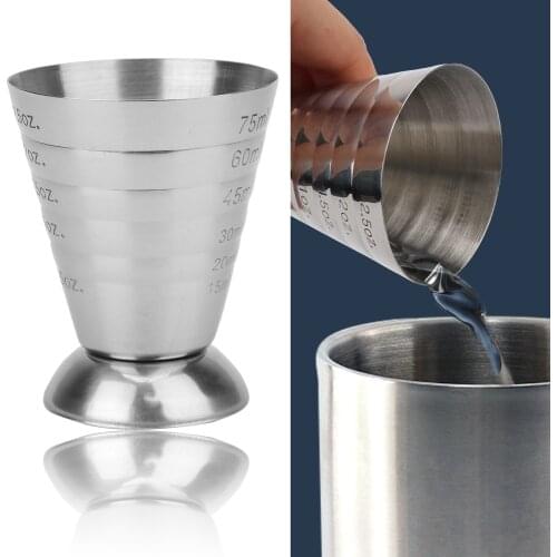 75ML Stainless Steel Bar Cocktail Shaker Jigger Cocktail Tools Bar Mixed Drink Accessories Gadgets Measure Cup