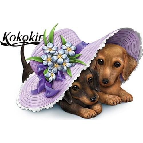 Diy diamond embroidery sales picture of rhinestones dog full square/ round diamond mosaic 5d diamond painting new arrival