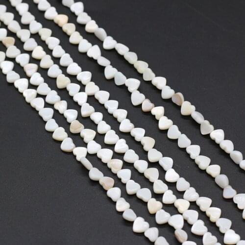 Natural Shell Love Heart Beads White Mop Mother-of-pearl Loose Spacer Beads for Women Handmade Necklace Bracelet Jewelry Making