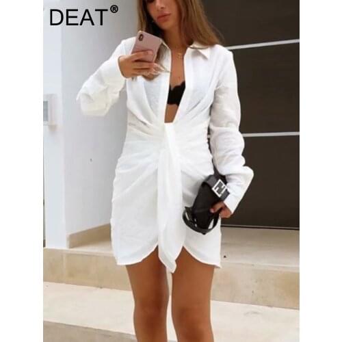 Модные платья-рубашки DEAT China At AliExpress