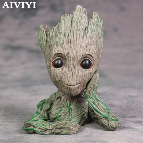 Baby Flower pot Action Figures Resin pot Cute Model Toy Pen Pot Twig Guardians Vessel Antistress Tree Men Best Gifts