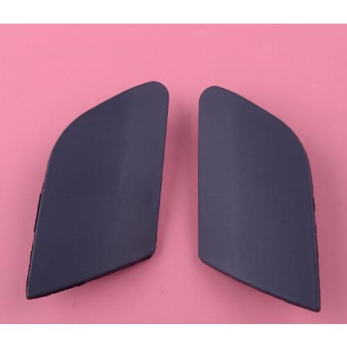 DWCX 2pcs Left Right Front Bumper Headlight Headlamp Washer Nozzle Jet Cover Black Fit for VW GTI Rabbit Jetta MK5 1k5 955 110a