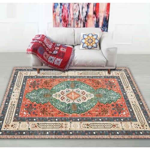 Ethnic style Bohemian retro classic living room carpet rectangular soft non-slip bedroom study decoration Bohemian machine washa
