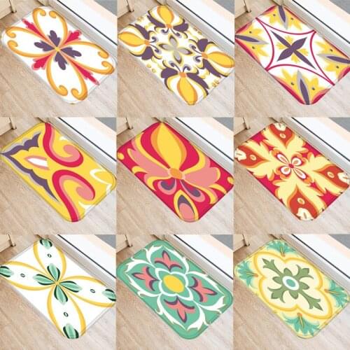 Geometric Kitchen Mat Antislip Bath Mat Soft Bedroom Floor Mat Living Room Carpet Doormat Kitchen Rugs