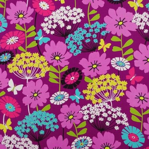 140cmx100cm Cotton Fabric - Flowers(025)