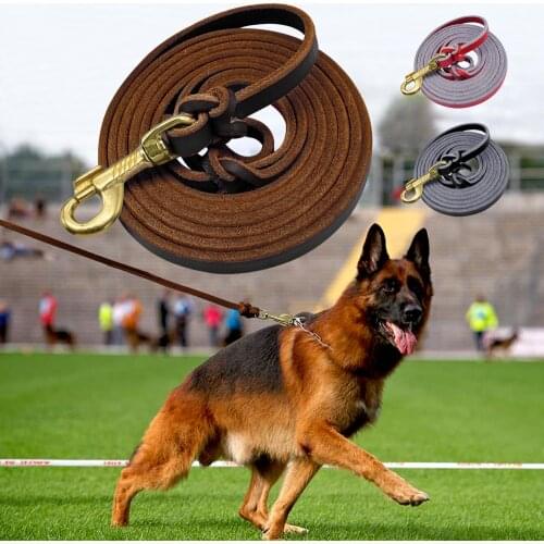 Dog Leash Leather Pet Walking Training Dog Lead Running Leashes Belt For Medium Large Dogs German Shepherd 1.5m/2.5m Long