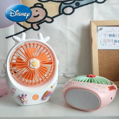 Disney Small Fan Mini Charging Portable Fan Female Cute Student Dormitory Bed Silent Office Handheld Usb Fan