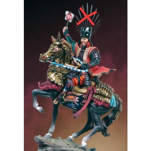 New Unassembled 1/32 ancient warrior sit with horse (not have headwear) Resin Figure Unpainted Model Kit