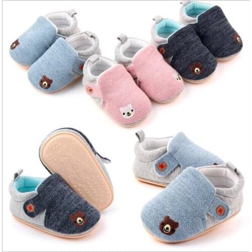 New Spring Autumn Baby Shoes Lovely Cartoon Infants Cotton First Walkers Rubber Sole Antislip Newborn Boys Girls Casual Shoes