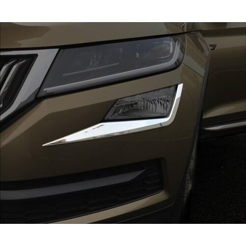 Front fog lights covers decoration car fog lamp body ABS chrome styling 2pcs for Skoda Kodiaq 2016 2017 2018
