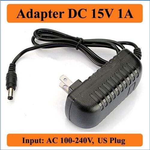 15V 1A US Plug AC DC Adapter 1PCS high quality AC 100V-240V Converter Adapters to DC 15V 1000mA Power Supply 5.5mm x 2.1-2.5mm