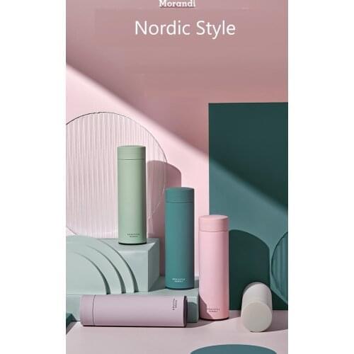 Simple Design Thermos Cup Nordic Style Vacuum Water Cups 304 Stainless Steel 450ml Womens Cup