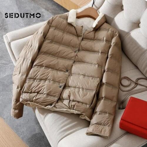 SEDUTMO Winter Oversize Duck Down Jackets Women Double Sided Coat Short Casual Puffer Jacket Autumn Parkas ED1086
