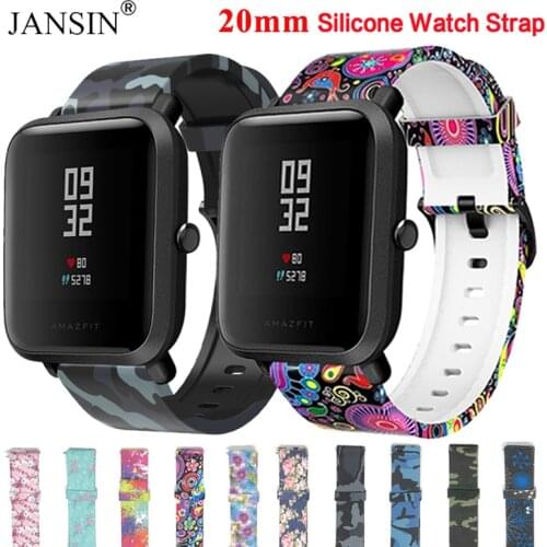 20mm Watch band For Samsung Galaxy Watch 42mm Active 2 40 44 Colorful Silicone Strap For Huami Amazfit GTR 42/Bip/GTS Bracelet