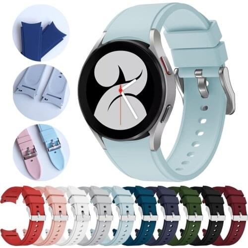 Curved end Silicone Band For Samsung Galaxy Watch 4 classic 46mm 42mm Replacement Strap For Galaxy Watch4 44mm 40mm Wristbands