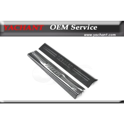 Car-Styling Full Carbon Fiber Door Sill 2Pcs Fit For 2012-2015 F12 Berlinetta Door Sill Kick Panel Plate Step Cover Trim