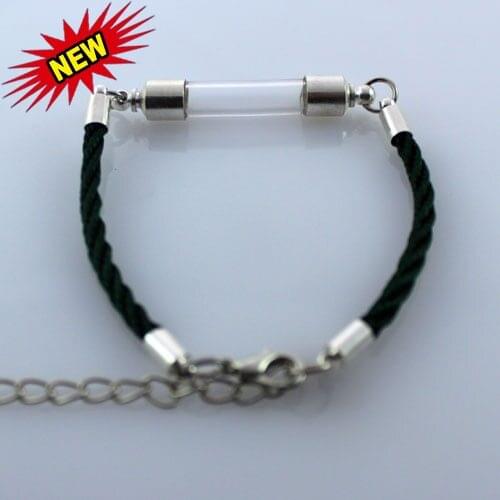 2PCS Glass Vial Bracelets (6MM Curve Vial,Preglued silver-plated screw caps) glass vial jewelry rice bracelets
