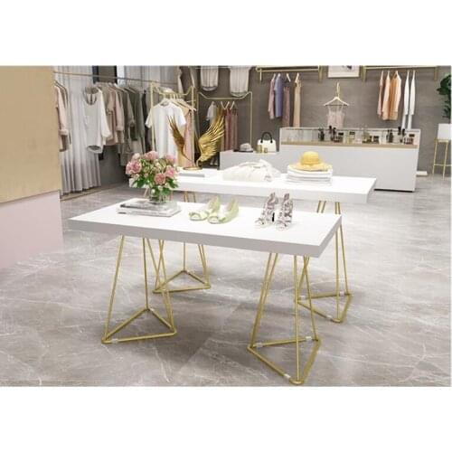 Clothing store display table island display table rectangular high and low water table middle table display shelf
