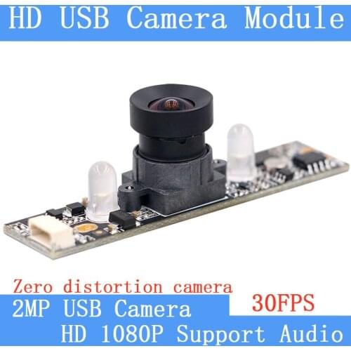 Industrial Surveillance Webcam 95° Zero Distortion 2MP Full HD 1080P OTG UVC Linux 30FPS USB Camera Module With Microphone