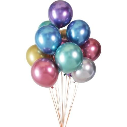 20pcs/lot 12inch Chrome Metallic Latex Balloons Air Helium Globos DIY Happy Birthday Party Decoration Adults Wedding Air Globos