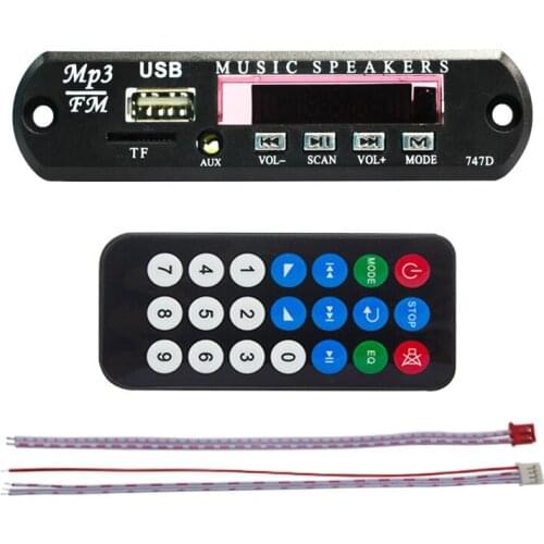 1PCS MP3 compatible decoder 12V USB power supply car remote control music WMA board audio module player