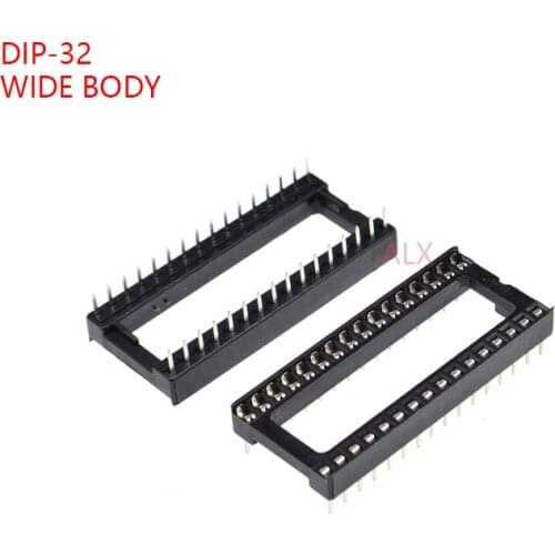 10PCS wide body DIP32 IC SOCKET DIP CHIP TEST HOLDER Adaptor 32 PIN dip-32 DIP 32PIN 32p 2.54MM PITCH CONNECTOR