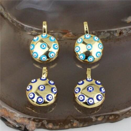 18mm 10pcs/lot High quality enamel pendant,colorful eye shape enamel charm, plated copper bracelet/necklace component wholesale