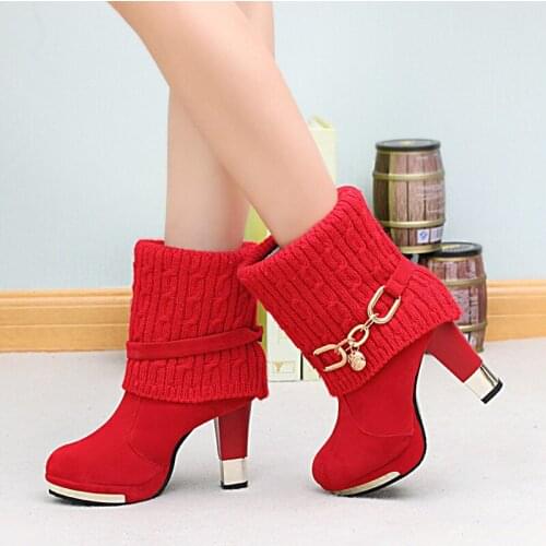2020 Brand Martin Boots Womens Boot High Heels Female Boots Warm Winter Platform With Shoes Frosted Wool In The Womens Shoes