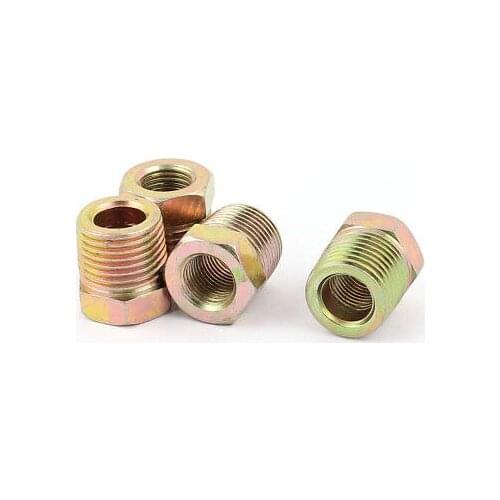 4pcs 1/4PT Female to 1/2PT Male Thread Hex Reducing Reducer Bushing Pipe Adapter