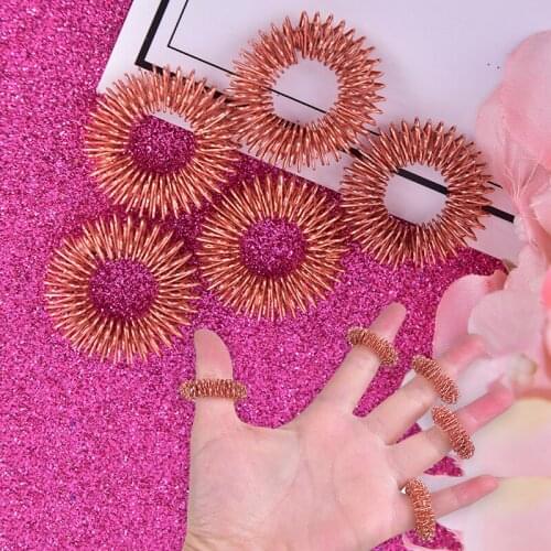 5pcs/Set Stainless Steel Finger Massage Ring Acupuncture Ring Therapy Relax Hand Blood Circulation Pain Relief Health Care