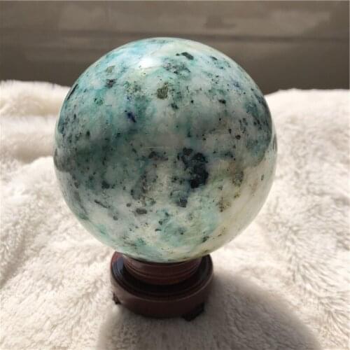 9.8cm Wholesale polished crystal spheres gemstone natural quartz green white Phoenix Stone crystal ball for Healing Reiki