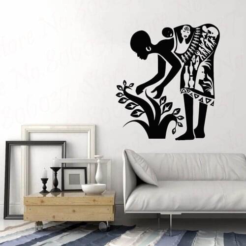 African Women Home Sticker Interior Design Art Decal Office Murals Wall Decal Vinyl Stickers Home Decor WL1628