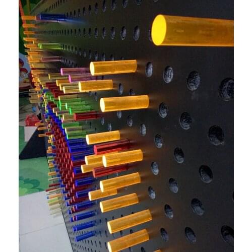 Customized made Acrylic bats lit up wall light game for amusement play center,children interactive game acrylic rods