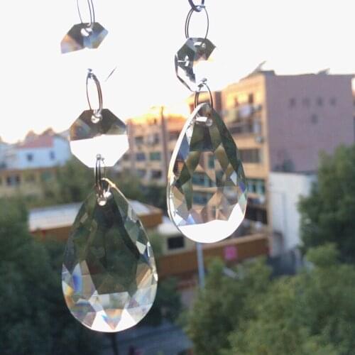 Free Shipping 80pcs 96mm Clear Crystal Hanging Pendants (38mm pendants+2pcs octagon beads) crystal chandelier parts decoration