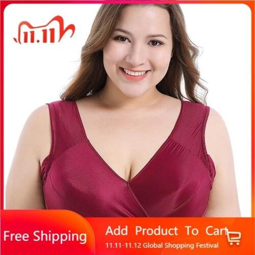 Big Size Lace wireless Bras for Women Push Up Lingerie Bra full Cup Wire Free Brassiere Female Intimates Plus Size 120 DEF