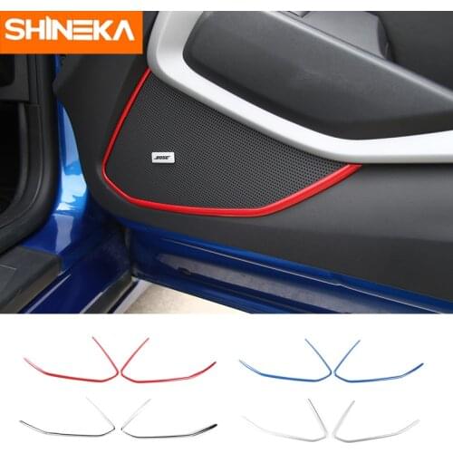 SHINEKA ABS 4 Colors Door Interior Sperker Decoration Trim 6th Gen for Chevrolet Camaro 2017+ Car Styling Accessories