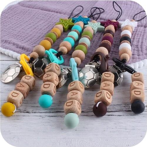 Baby Pacifier Holder Food Grade Silicone Beads Teether Chain Dummy Bracelet Nipples Pacifier Chain Baby Feeding Soother Holder