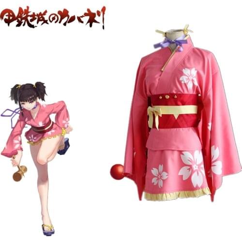 Mumei Kimono Cosplay Kabaneri Of Iron Fortress Kotetsujo No Kabaneri Cosplay Japanese Outfit Set Fancy Pink Costume