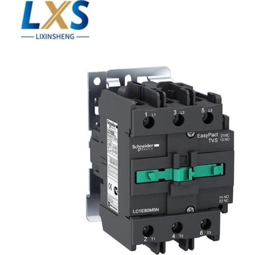 Schneider AC Contactor LC1-E EasyPact TVS Series 80A Triode AC110V AC220V Contactor LC1E80M5N LC1E80F5N