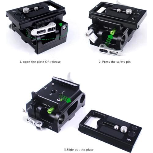 LanParte Dovetail quick release camera baseplate with 501 plate