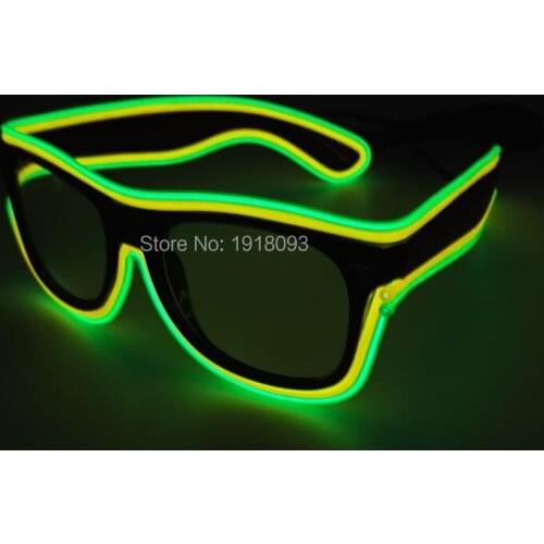 Hot! New arrival LED glasses decoration Blinking Novelty EL wire led party glass Sound active Battery Driver Party Supplies