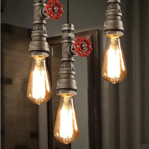 Loft Industrial Wind Chandelier Creative Personality Retro Water Pipe Restaurant Bar Bar Lamp Chandelier